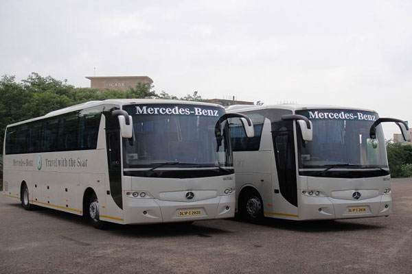 Mercedes Washroom Bus - Mercedes Bus With Toilet 38 Seater Hire - Car Rental Delhi
